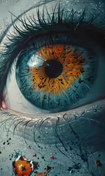 an eye is pictured in a close up view