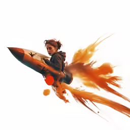 a little girl in the sky with a kite