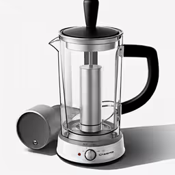 a black and white photo of a blender
