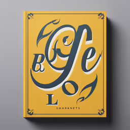 the book b g e l d is a yellow and black design