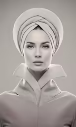 a woman with a turban on her head
