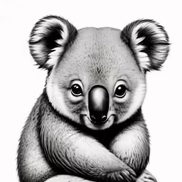 a drawing of a koala bear holding its hands over its face