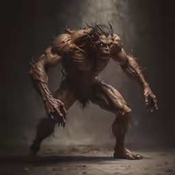 a character in a scene made in the style of a demon