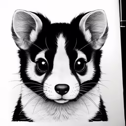 a pencil drawing of a skitike in progress