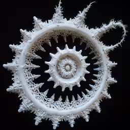 closeup view of the inside of a white circular object