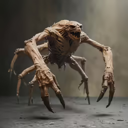 a fake skeleton like creature is shown on the floor