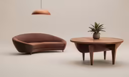 a table and chair sitting on top of a wooden floor