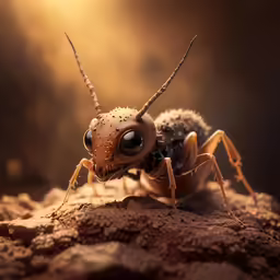 a bug sitting on top of a rocky field