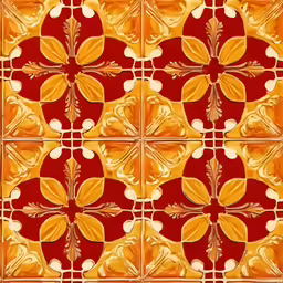 red and yellow tile with small orange dots