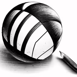 an abstract image of a beach ball and a knife