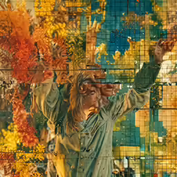 a woman taking a picture through the glass of flowers