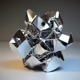 an unusual object has been made up to be a mirror cube