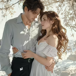 an image of couple with their hands around each other