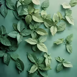 green leafy plant on a blue background