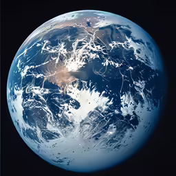 earth with some trees and snow on top