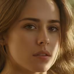 closeup portrait of young blond woman