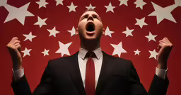 a man with his head out of the way of having stars on his face