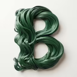 two large wavy green, black and white objects