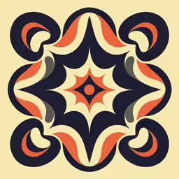 an image of an artistic circular design with lines,an orange and blue abstract design with an interesting design