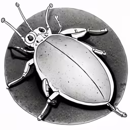 a beetle with two antlers crawling on its back