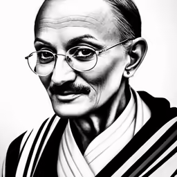 a black and white photo of an older man with glasses