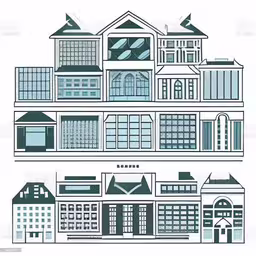 an illustrated cut out of a house,architectural drawings showing different types of architecture