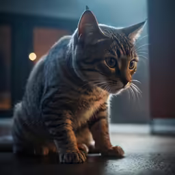 the cat is looking at something off camera