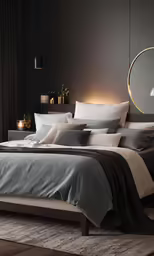 the bedroom has a large bed in it