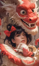 the young woman is dressed in costume for carnival