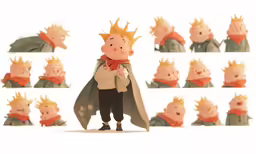a cartoon image of a man with many crowns