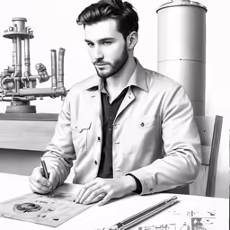 a man that is sitting at a table