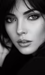 black and white photo of a young woman