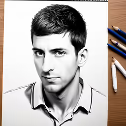 the man in the picture is drawn on paper