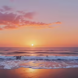 a sunset over the ocean with water and surf