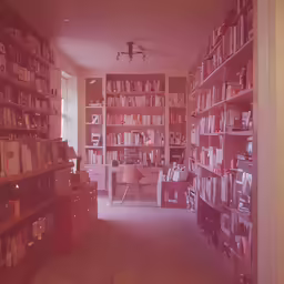 a home library filled with lots of books