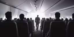 a group of people are in an airplane