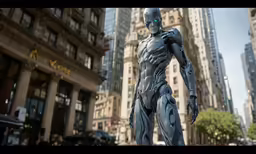 this is an image of a robot standing in the city