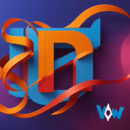 an abstract graphic design with ribbons,abstract graphic type and overlapping ribbon for the company logo