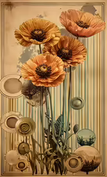 some art work that is painted on top of papers