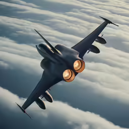 a jet is flying above the clouds over head