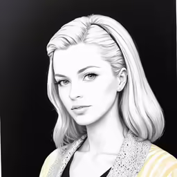 a drawing of a woman with blonde hair