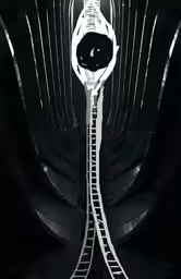a white and black train in the dark with tracks,two people on train tracks next to each other