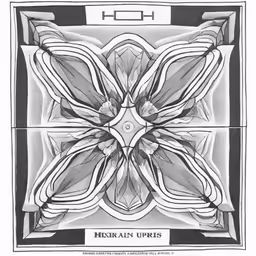 a drawing depicting an abstract motif in a square