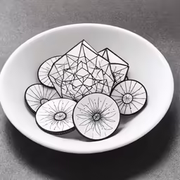 a plate with several circles on it