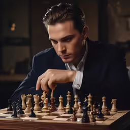 a man playing a game of chess