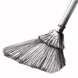 an illustration of a long broom in silhouette