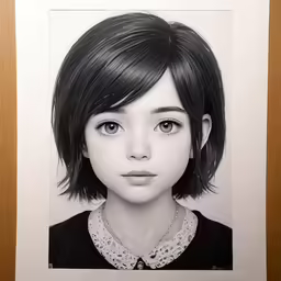 a black and white photo of a girl