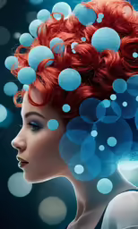 woman with bubbles on her hair