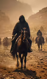 a group of horses running in an open field