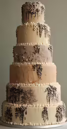 this cake has many layers and frosting on top